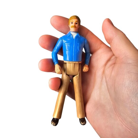 VTG Tomy Smaller Homes Home Dollhouse Dad Man Figure Hong Kong 4.25" - Picture 1 of 16